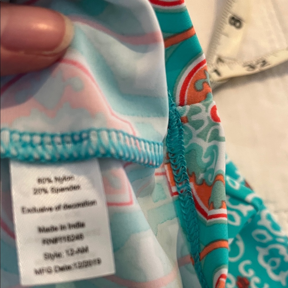 Talbots Aqua And White Patterned Long Sleeve Dress - image 4